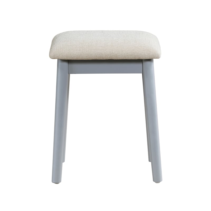 Lexicon Camilla Acacia Vanity Dresser with Mirror and Stool in Gray