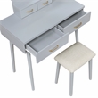 Lexicon Camilla Acacia Vanity Dresser with Mirror and Stool in Gray