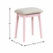 Lexicon Camilla Acacia Vanity Dresser with Mirror and Stool in Pink