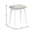 Lexicon Camilla Acacia Vanity Dresser with Mirror and Stool in White