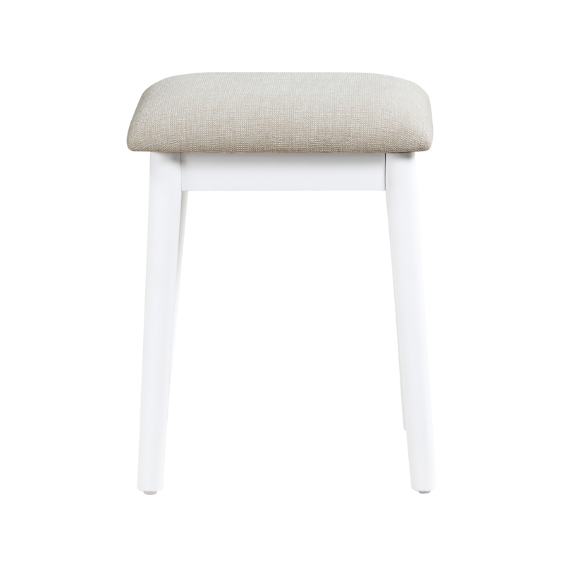 Lexicon Camilla Acacia Vanity Dresser with Mirror and Stool in White