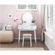 Lexicon Camilla Acacia Vanity Dresser with Mirror and Stool in White