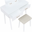 Lexicon Camilla Acacia Vanity Dresser with Mirror and Stool in White