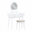 Lexicon Camilla Acacia Vanity Dresser with Mirror and Stool in White