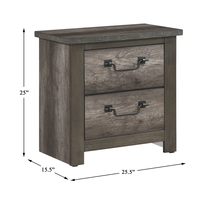 Lexicon Lenior Asian Hardwood Nightstand in Gray