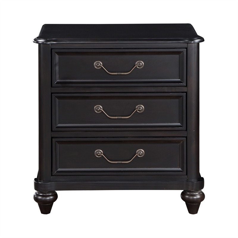 Lexicon Herman Poplar Nightstand in Charcoal Brown