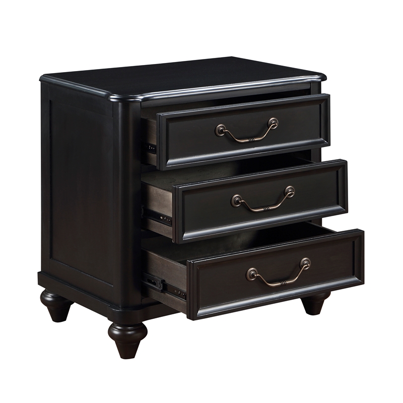 Lexicon Herman Poplar Nightstand in Charcoal Brown