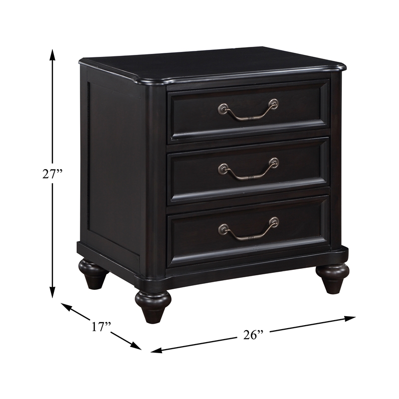 Lexicon Herman Poplar Nightstand in Charcoal Brown