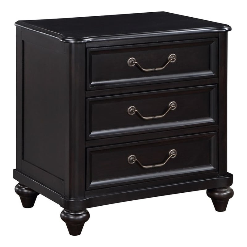Lexicon Herman Poplar Nightstand in Charcoal Brown