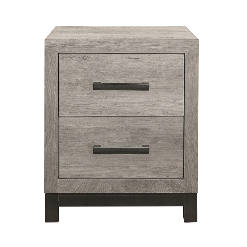 Lexicon Zephyr Rubber Wood Nightstand in Light Gray
