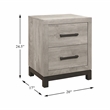 Lexicon Zephyr Rubber Wood Nightstand in Light Gray