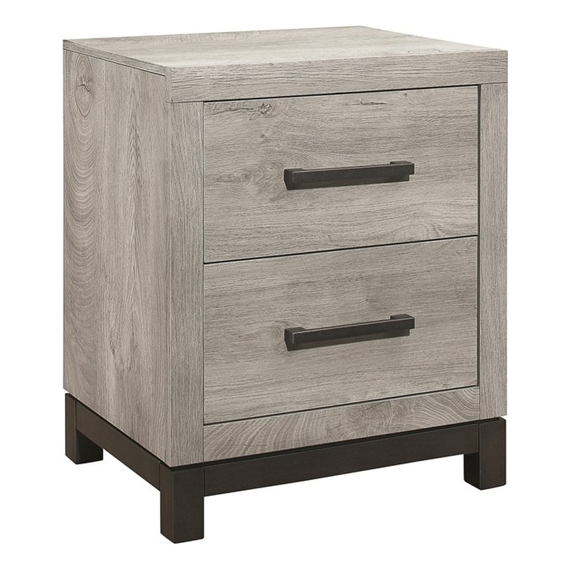 Lexicon Zephyr Rubber Wood Nightstand in Light Gray