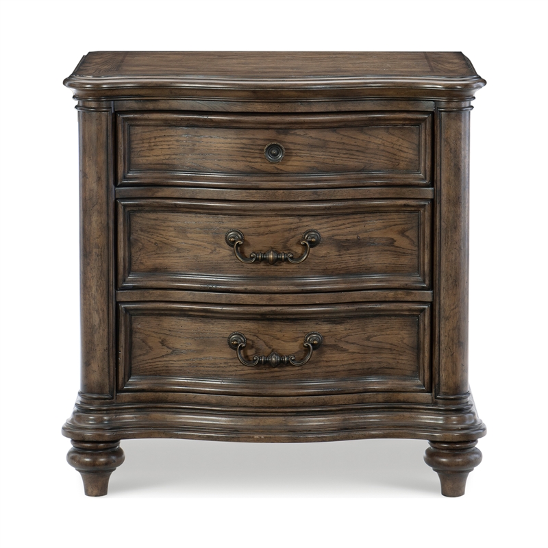 Lexicon Heath Court Asian Hardwood Nightstand in Brown Oak