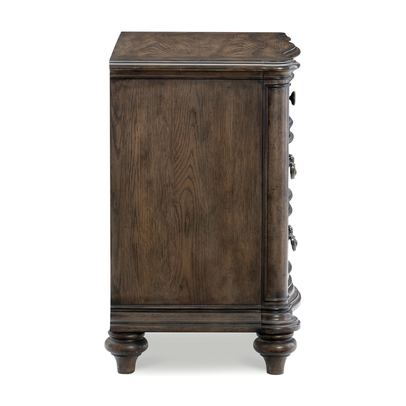 Lexicon Heath Court Asian Hardwood Nightstand in Brown Oak