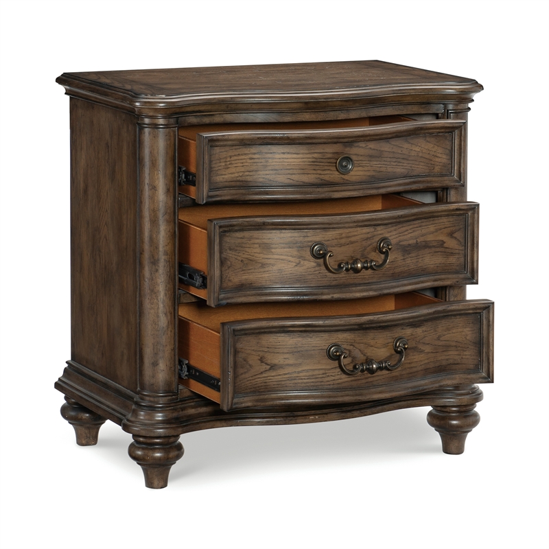 Lexicon Heath Court Asian Hardwood Nightstand in Brown Oak