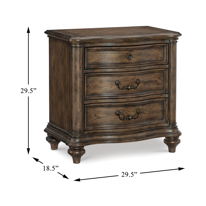 Lexicon Heath Court Asian Hardwood Nightstand in Brown Oak