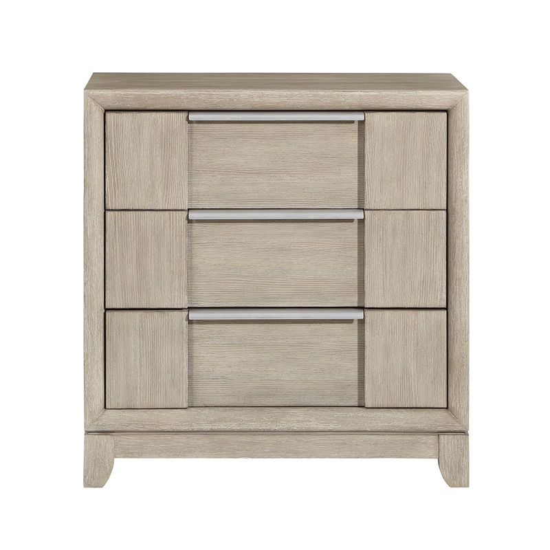 Lexicon Mckewen Asian Hardwood Nightstand in Light Gray