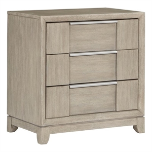 Lexicon Mckewen Asian Hardwood Nightstand in Light Gray