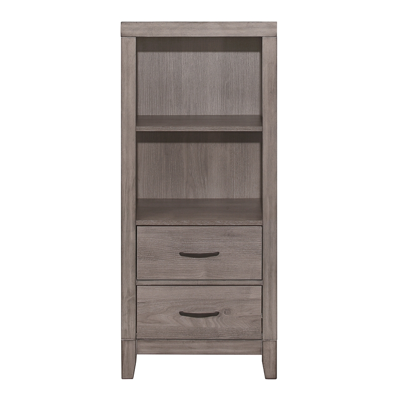 Lexicon Woodrow Asian Hardwood Pier/Tower Nightstand in Gray