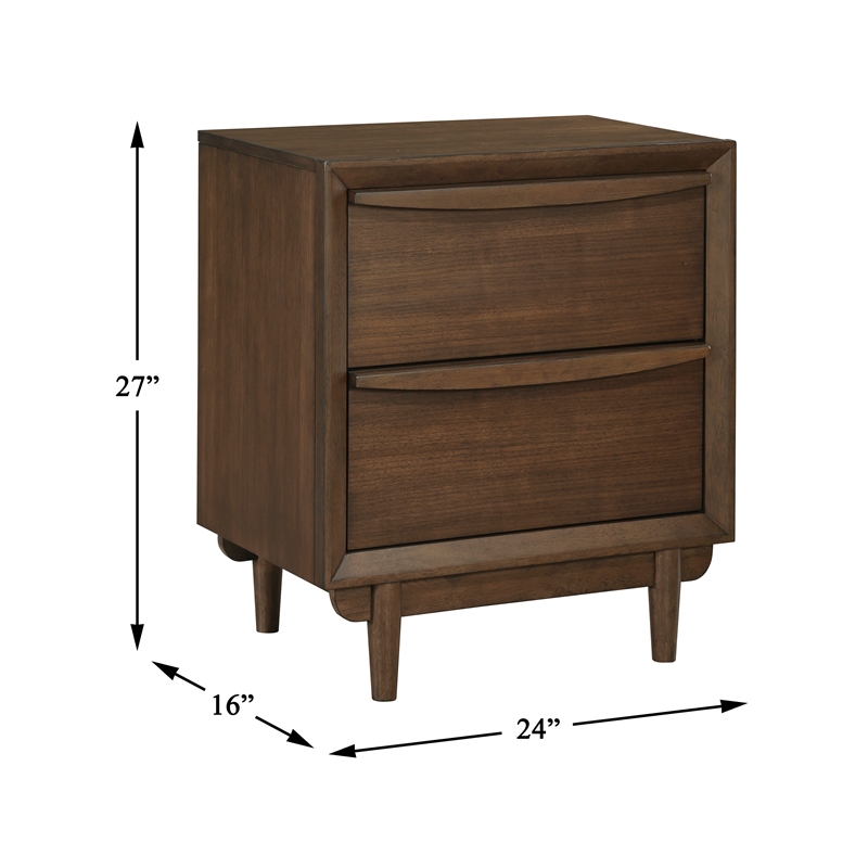 Lexicon Astrid Asian Hardwood Night Stand in Walnut