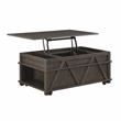 Lexicon Lakeside Rubber Wood Lift Top Cocktail Table in Brown