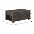 Lexicon Lakeside Rubber Wood Lift Top Cocktail Table in Brown