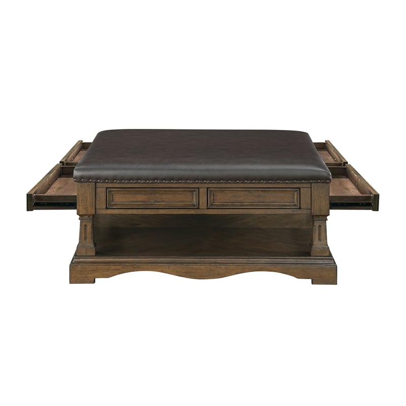 Lexicon Rochester Asian Hardwood Cocktail Table in Brown
