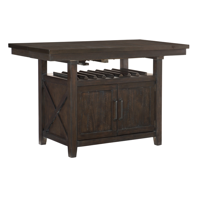 Lexicon Oxton Asian Hardwood Cntr Height Dining Table in Distressed Dark Cherry