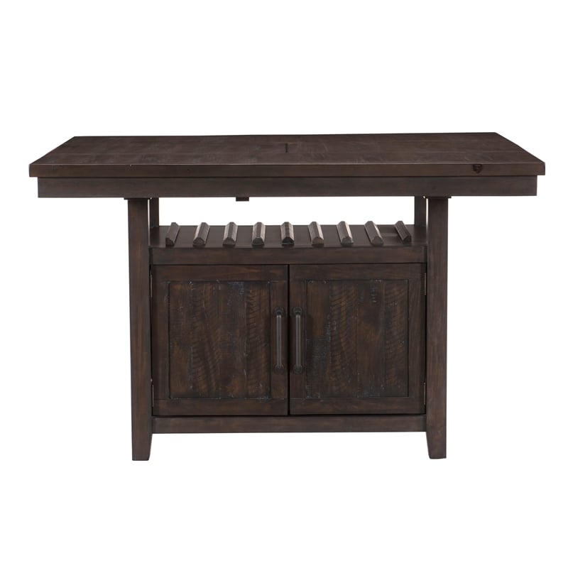 Lexicon Oxton Asian Hardwood Cntr Height Dining Table in Distressed Dark Cherry