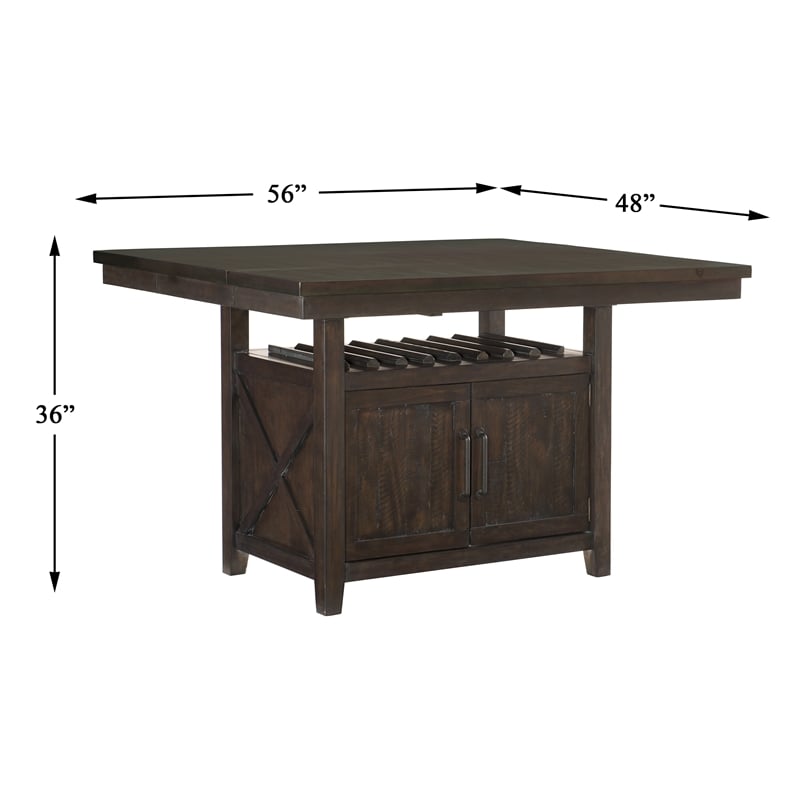 Lexicon Oxton Asian Hardwood Cntr Height Dining Table in Distressed Dark Cherry