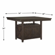 Lexicon Oxton Asian Hardwood Cntr Height Dining Table in Distressed Dark Cherry