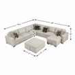 Lexicon Isla Microfiber 6-Piece Sectional with Reversible Chaise in Sage Sand