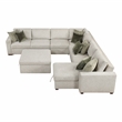 Lexicon Isla Microfiber 6-Piece Sectional with Reversible Chaise in Sage Sand