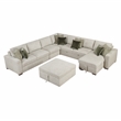 Lexicon Isla Microfiber 6-Piece Sectional with Reversible Chaise in Sage Sand