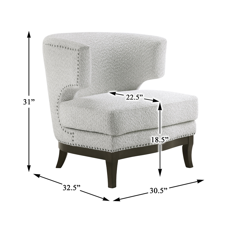 Lexicon Halden Boucle Accent Chair in Gray