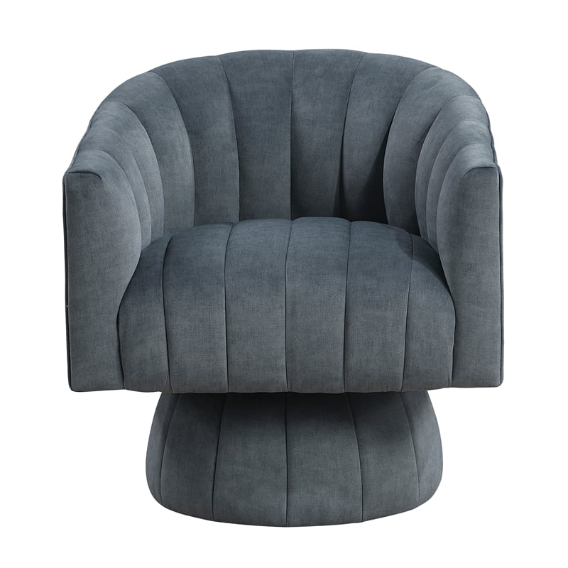 Lexicon Lonita Velvet Swivel Chair in Dark Gray