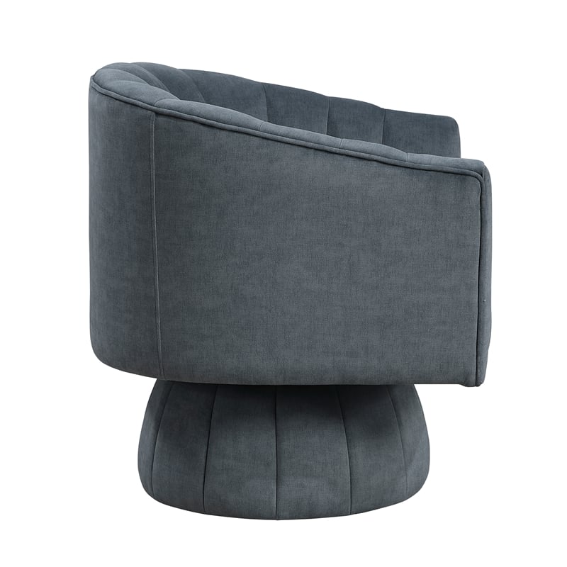 Lexicon Lonita Velvet Swivel Chair in Dark Gray