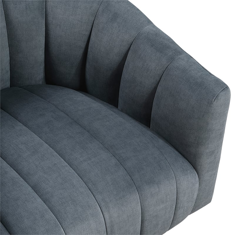Lexicon Lonita Velvet Swivel Chair in Dark Gray