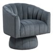 Lexicon Lonita Velvet Swivel Chair in Dark Gray