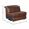 Lexicon Sutton Leather (2/3) Armless Chair in Brown