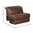 Lexicon Sutton Leather (5/6) Power Armless Rclng Chr with Pwr Headrest in Brown