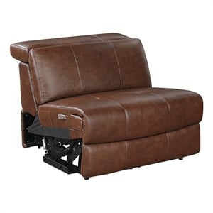 Lexicon Sutton Leather (5/6) Power Armless Rclng Chr with Pwr Headrest in Brown