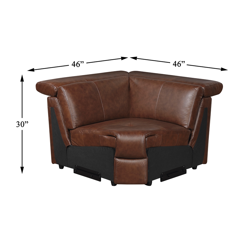 Lexicon Sutton Leather (4/6) Corner Seat in Brown