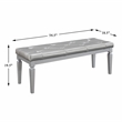 Lexicon Allura Faux Leather Bench in Silver