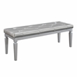 Lexicon Allura Faux Leather Bench in Silver
