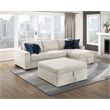 Lexicon Isla Microfiber 3-Piece Sectional with Reversible Chaise in Beige
