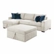 Lexicon Isla Microfiber 3-Piece Sectional with Reversible Chaise in Beige