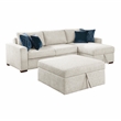 Lexicon Isla Microfiber 3-Piece Sectional with Reversible Chaise in Beige