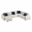 Lexicon Isla Microfiber 4-Piece Sectional with Reversible Chaise in Beige