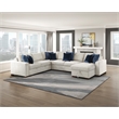 Lexicon Isla Microfiber 4-Piece Sectional with Reversible Chaise in Beige